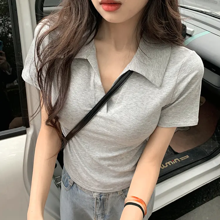 Áo Thun Babytee Nữ Cổ Polo CHIDORI Ôm Body Cotton Co Giãn Thoáng Mát - Size S (1m50-1m62) (40-53kg) (V1: 70-85) Women - Top 0