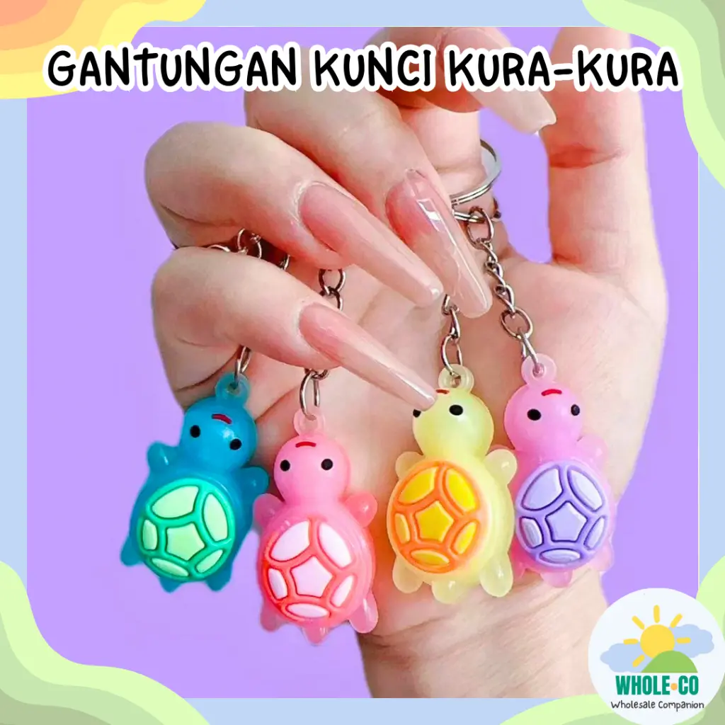 Gantungan Kunci Kura-Kura Premium Hewan Turtle Pastel Gemoy lucu, unik, imut Termurah Grosir COD