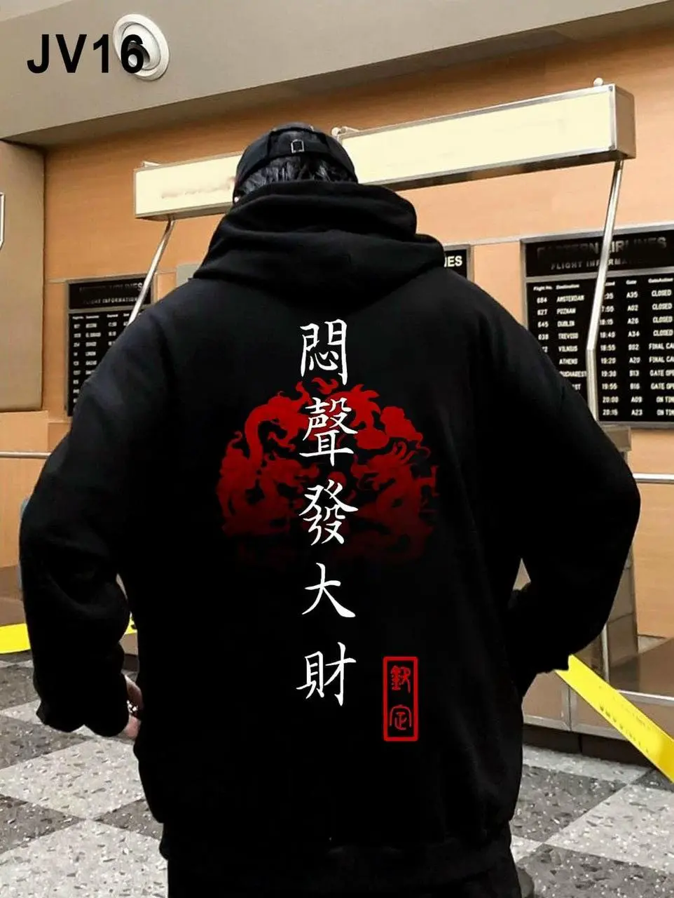 ÁO HOODIE UNSEX NAM NỮ rồng đỏ chữ tàu Menswear