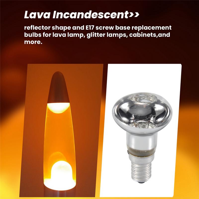 Replacement Lava Lamp E14 R39 30W Spotlight Screw in Light Bulb Clear Reflector Spot Light Bulbs Lava Incandescent 1Pcs 7