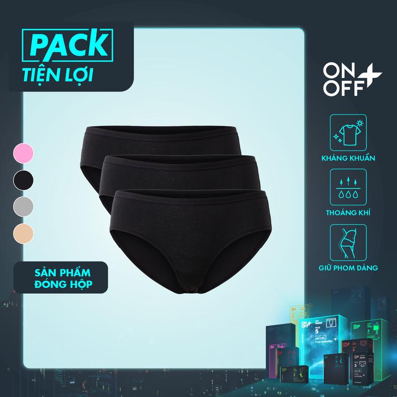 Pack 03 quần lót nữ chất liệu cotton dáng hipster ONOFF - 16UV24A217