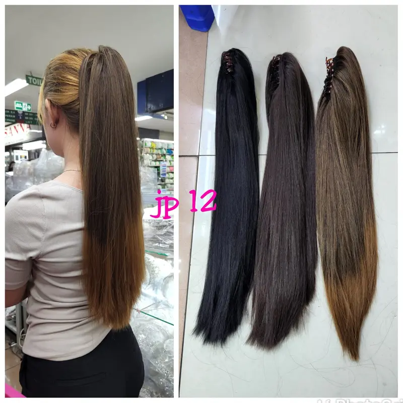 ponytail jepit rambut palsu quality premium lurus panjang 55cm jp 12 3