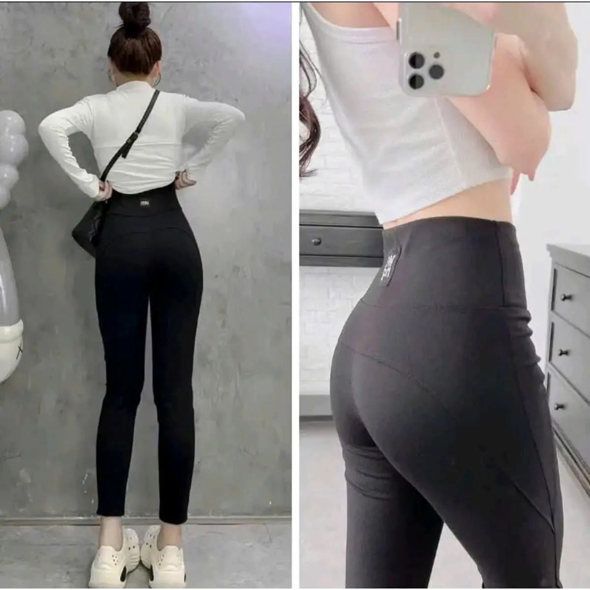 Quần Legging Đen Nữ 4 Túi Cạp Lưng Cao Đáy Cao Chất UMI Hàn Co Giãn Cao Cấp Quần Tregging Nữ Dáng Dài Công Sở Đi Làm Học Thun