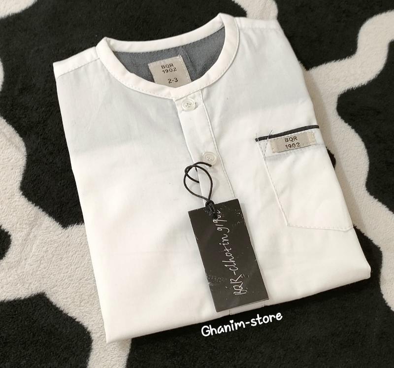 COD!! KOKO KURTA PAKISTAN ANAK LENGAN PENDEK POLOS Muslim Putih Katun 2