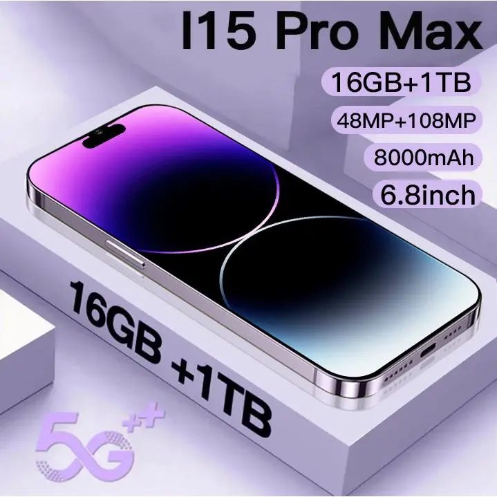 Flagship new I15 6.8 inch 16 + 1TB all-in-one Android smartphone mobile phone s20 fe 16  pro  max  256gb