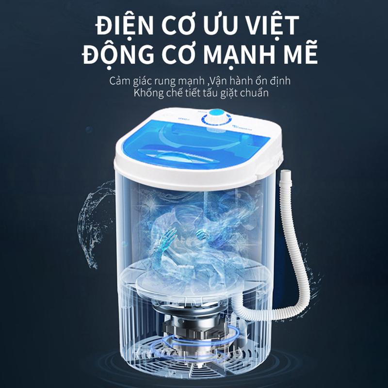 Máy giặt mini cao cấp Máy giặt vắt quần áo gia dụng Giá rẻ đặc biệt phù hợp dành cho học sinh sinhviên, thoát nướcphía dưới Làm Sạch 3