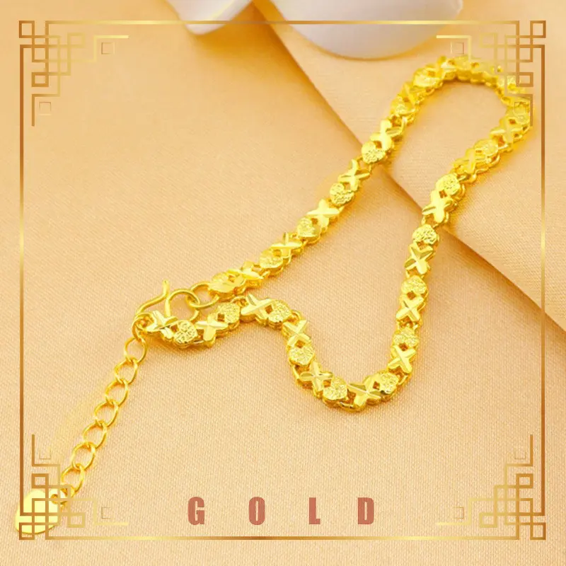 [Lucky K Gold]  Individual Fashion Style Lucky Gold Plated Fashion Love Clover Bracelet