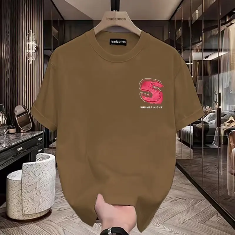 2024 New Short-Sleeved T-shirt Men's Summer Japanese and Korean Trend Simple Half Sleeve Top Hong Kong Style Loose Casual Print Fashion Brand T-shirt