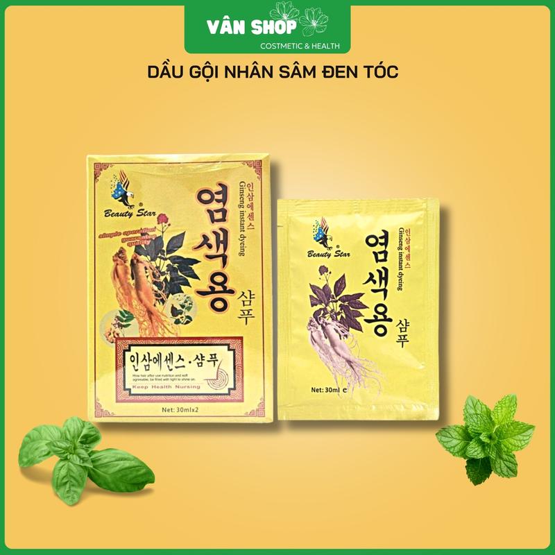    Combo 10 hộp x 2 gói   Dầu gội đen tóc nhân sâm Hàn Quốc - Chăm sóc tóc chắc khỏe Nữ Women 