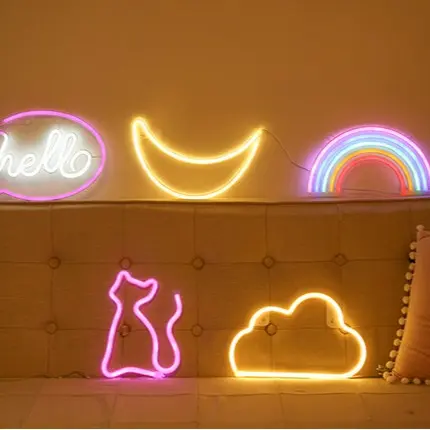 Đèn neon treo tường dùng USB và Pin Decor phòng ngủ, đèn led, đèn led neon, đèn trang trí phòng ngủ, đèn led đẹp 4