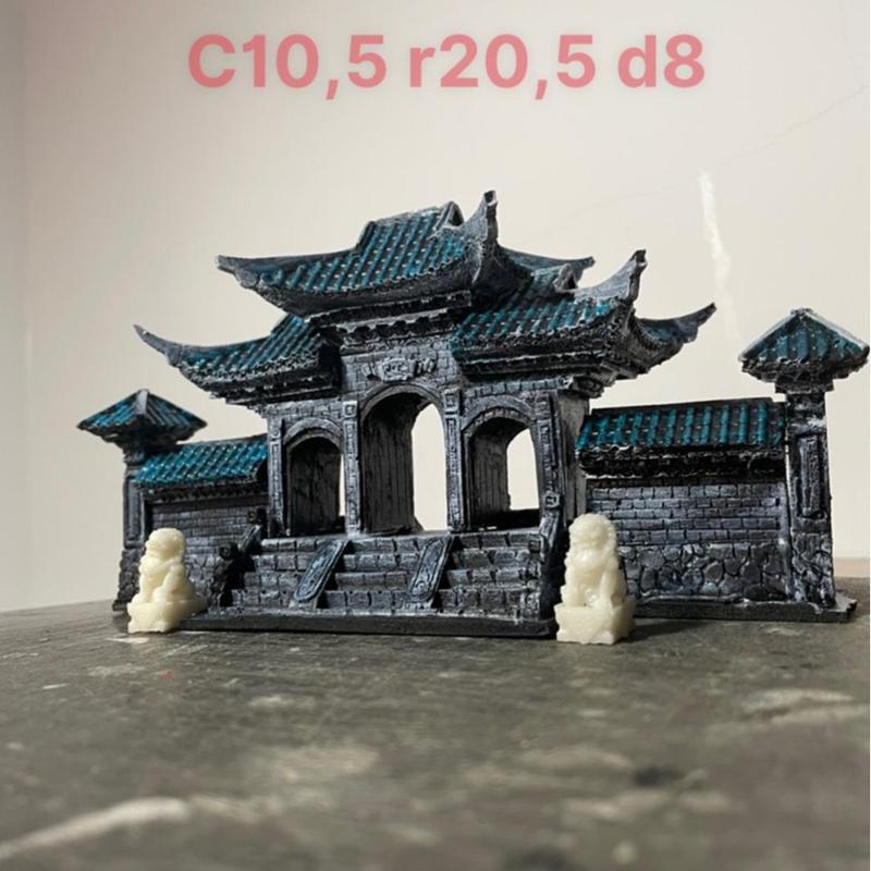 Nhà mô hình cổng tam quan trang trí tiểu cảnh hòn non bộ ,bán cạn ,thả hồ thủy sinh, (Chi tiết cổng tam quan)