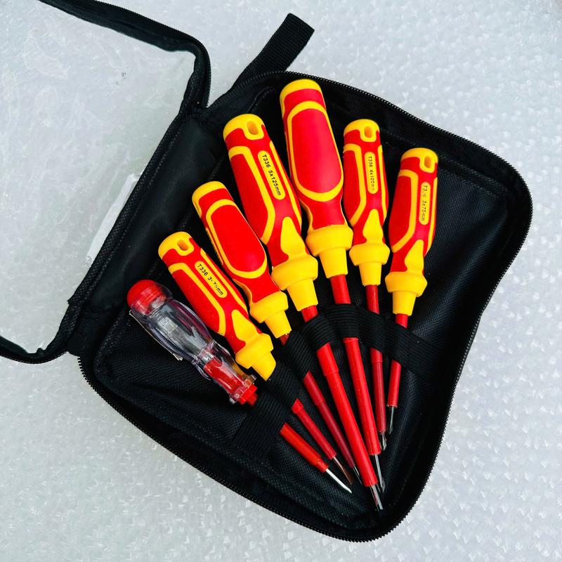Bộ tua vít KAPUSI cách điện 7 loại vít cần dùng gồm bút thử điện, tô vít đầu bake, đầu dẹt...