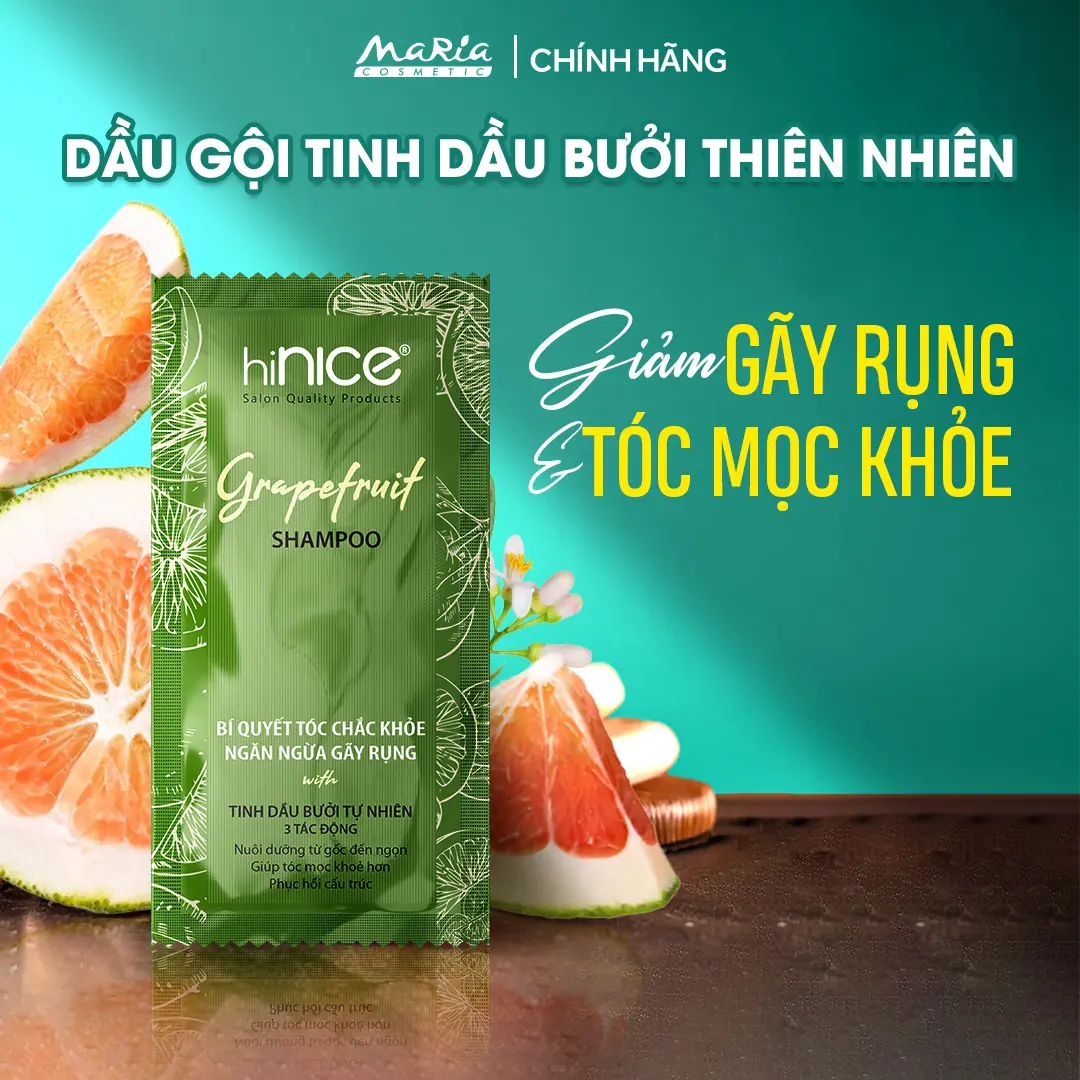 Dây Dầu Gội Tinh Dầu Bưởi Thiên Nhiên hiNICE Grapefruit Shampoo Hỗ Trợ Giảm Rụng Tóc, Chăm Sóc Tóc Hư Tổn