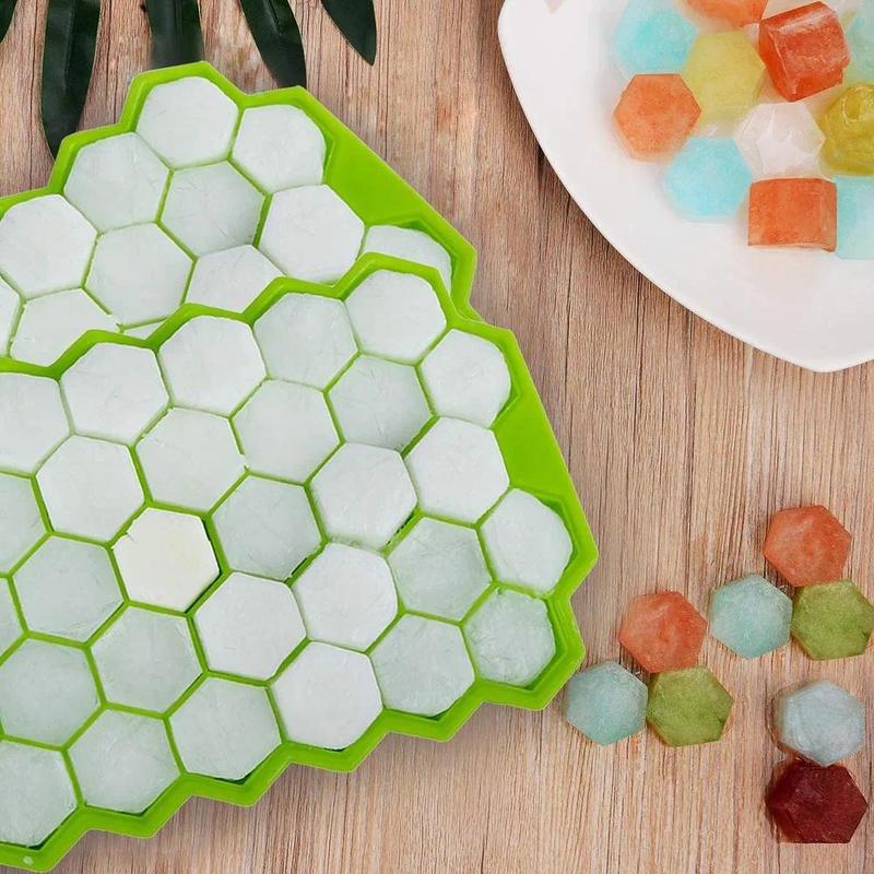 37 Girds Honeycomb Ice Cube Trays Reusable Silicone Ice Cube Mold BPA Free Ice Maker with Removable Lids Kitchen Utensils 4