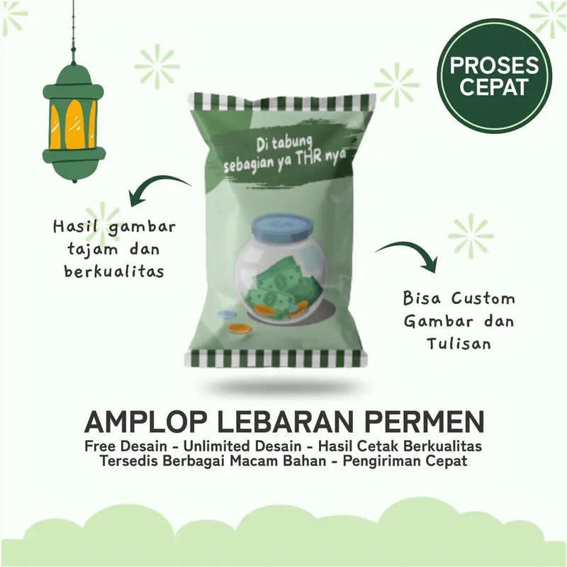 (ISI 100 PCS) Amplop THR Lebaran Idul fitri Bentuk Permen / Amplop Lebaran 2025 4
