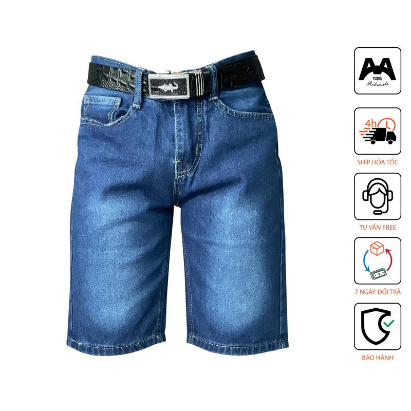 Top Quần Short Jean Nam ANDROMEDA Wash Đũi Trước Sau Nhiều Màu Có Thêm Màu Xanh Nhạt Phom Xuông  Bền Màu Không Bị Ra Màu Khi Giặt Tẩy Pants Menswear Có Túi