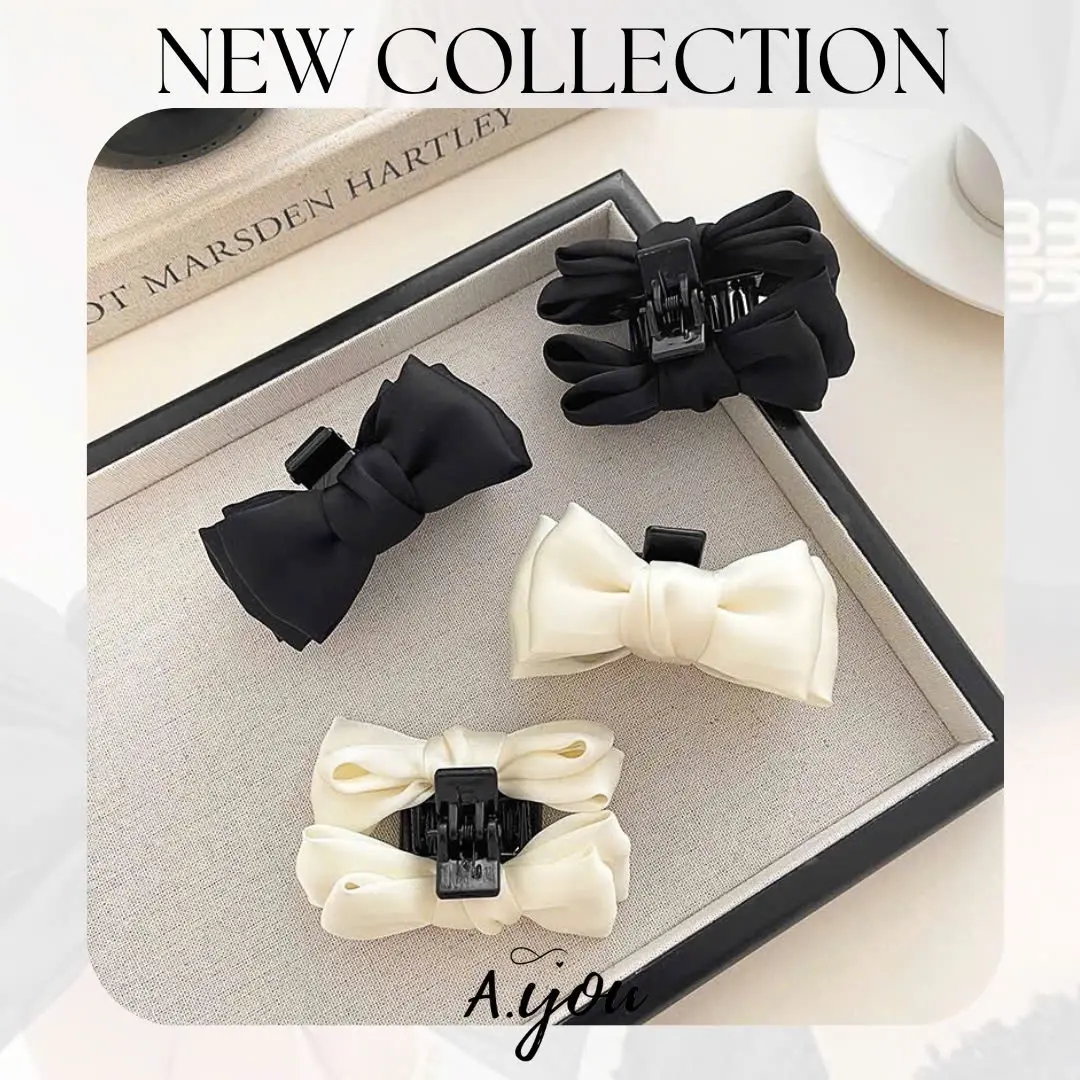 Set 2 Kẹp Cài Mái 2 Bên Nơ Nhẹ Nhàng Tiểu Thư Thương Hiệu A.you