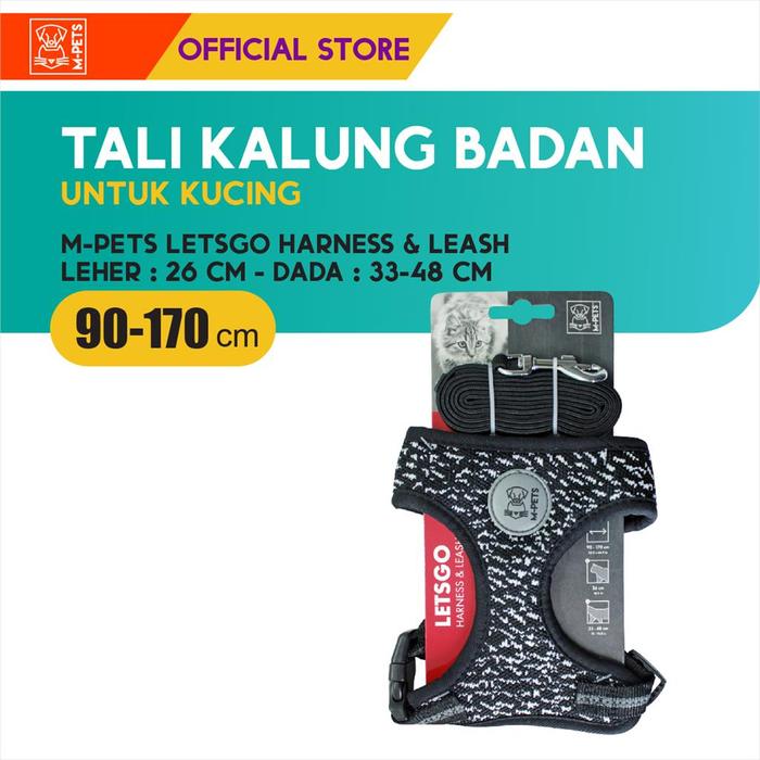 Gambar M-Pets Letsgo Cat Harness & Leash - Black / Tali Kalung Badan Kucing dari M-Pets Volk Pets Indonesia Kota Tangerang Tokopedia