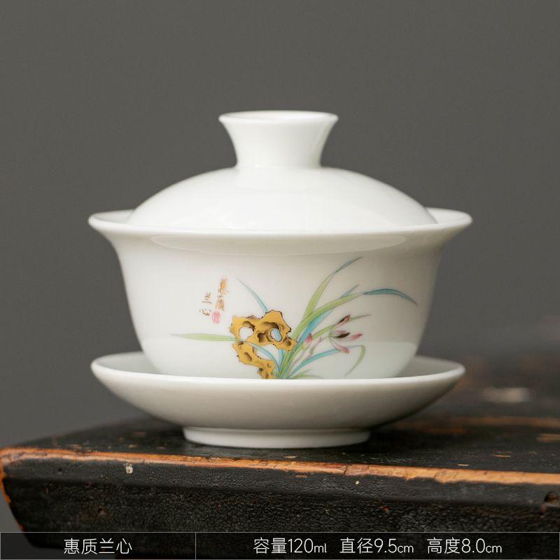 Product Introduction of Bát Có Nắp Bằng Gốm, Màu Trắng, Bát Kombucha Đơn Có Nắp, Cốc Trà Sancai, Gốm Dehua, Gia Dụng, Thủ Công, Làm Trà Xanh Và Trắng, Dụng Cụ Pha Trà 5