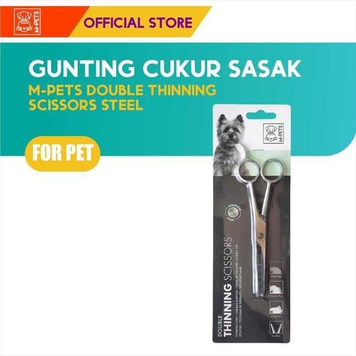 Gambar M-Pets Double Thinning Scissors Steel / Gunting Sasak Hewan dari M-Pets Volk Pets Indonesia Kota Tangerang Tokopedia