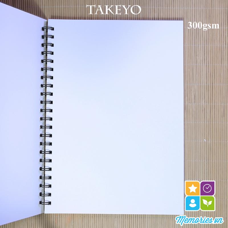 Sổ vẽ Takeyo A4 160gsm 50 tờ bìa ngẫu nhiên, 200gsm Romance 20 tờ vân mix - Vở lò xo giấy cứng, dày, Tập Vẽ, tô màu, nghệ thuật sáng tạo, mỹ thuật, hội họa sổ  vẽ sổ vẽ  sketchbook sổ vẽ  sketchbook
