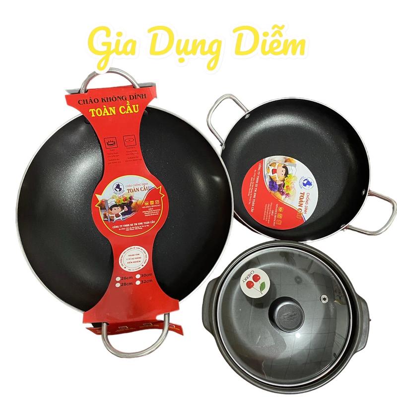 Bộ chảo nồi 3 món 2 chống dính và 1 nồi đất có size nhỏ, size vừa, size to (nhiều lựa chọn, giao màu ngẫu nhiên) không dùng bếp từ