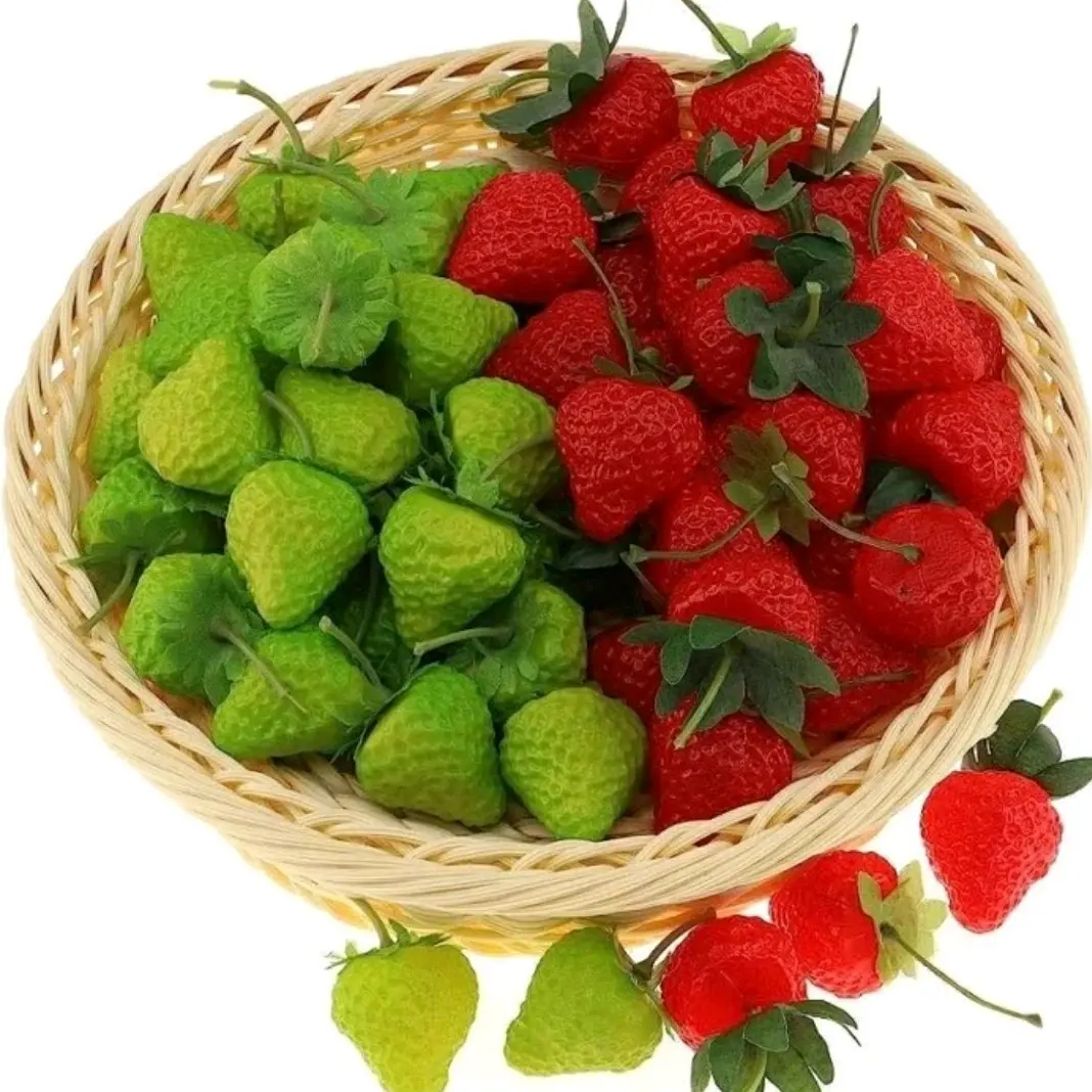 replika strawberry / buah strawberry hiasan plastik pajangan / buah artificial