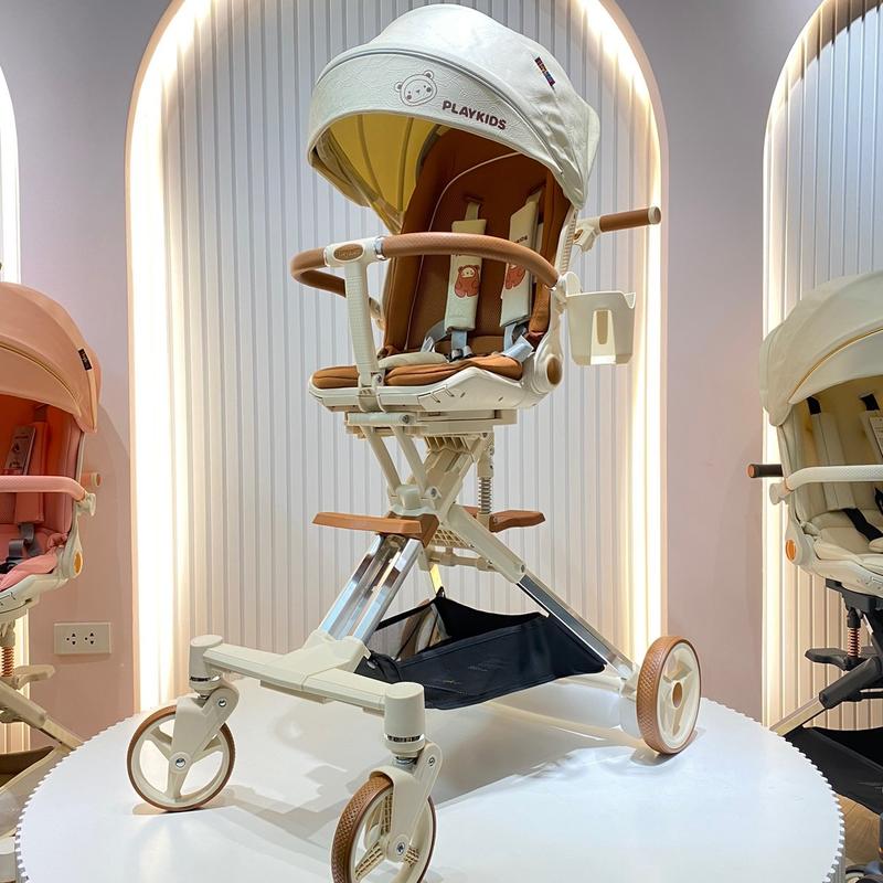 PLAYKIDS X6-4 MAX XE ĐẨY GẤP GỌN DU LỊCH CHO BÉ Kem