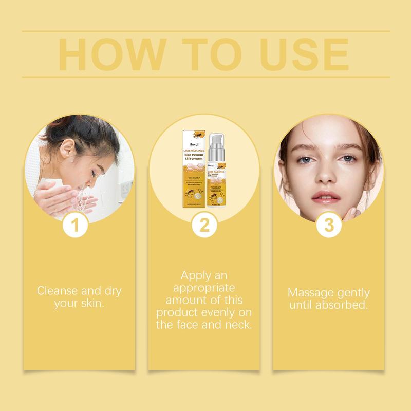 Bee Venom Face Lifting Cream, Moisturizing Facial Cream, Hydrating Face Moisturizer, Firming Facial Skin Care Product for Women & Men 6