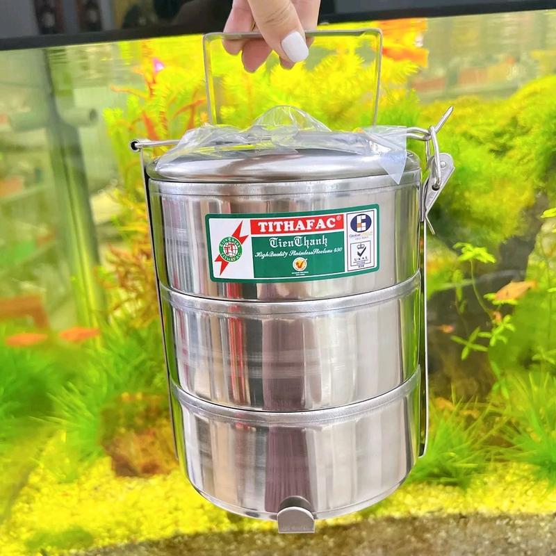 HỘP ĐỰNG THỨC ĂN INOX 3 NGĂN TITHAFAC . Hộp đựng cơm inox 3 Ngăn