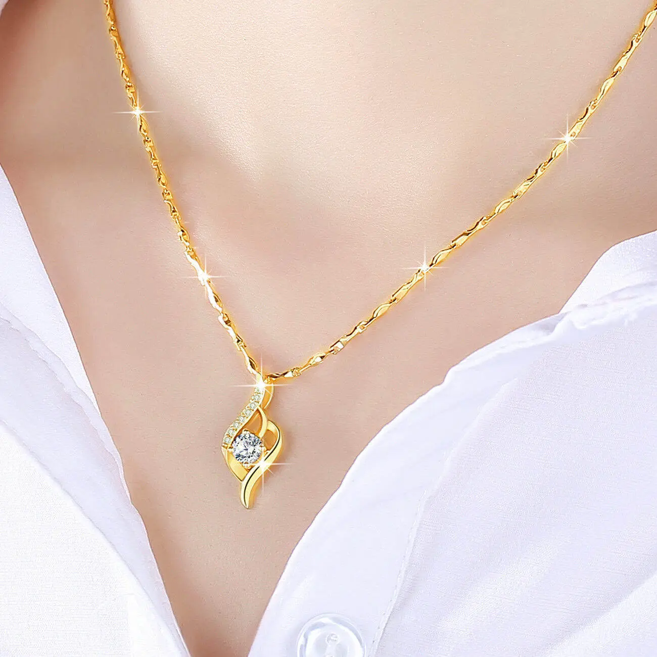 [Ready stock] gold necklaces 916 gold necklace pendant gold name 916 genuine for women