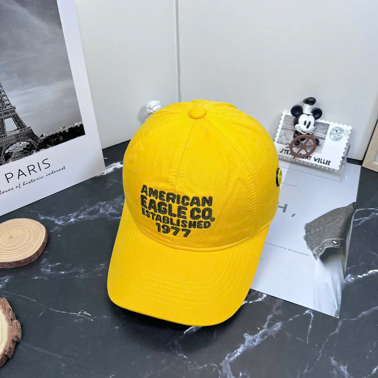 Nón Lưỡi Trai Thêu Chữ American Eagle Co. Established 1977 Phong Cách Vintage Đường Phố Cá Tính