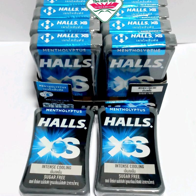 lốc 12 hộp x12.6 g Kẹo  ngậm Halls Xs bạc hà, hsd: 8/25 thái lan Không đường