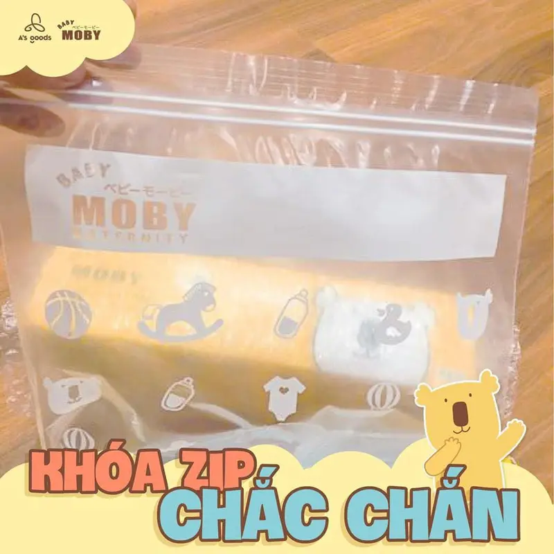 Túi zip đa năng Baby Moby (24 túi/hộp) Trữ Sữa Đựng Sữa Bộ cho bé hình con voi 3