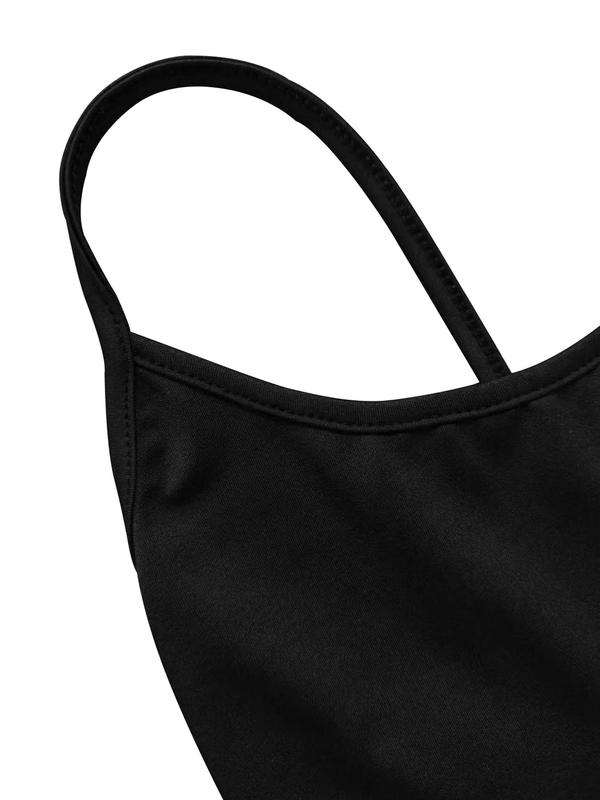 Women's Solid Backless Cami Jumpsuit, Casual Sleeveless Jumpsuit for Summer, Fashion Fitted Women's Clothing for Daily Wear, Womenswear, Casual Overalls, Casual Jumpsuits