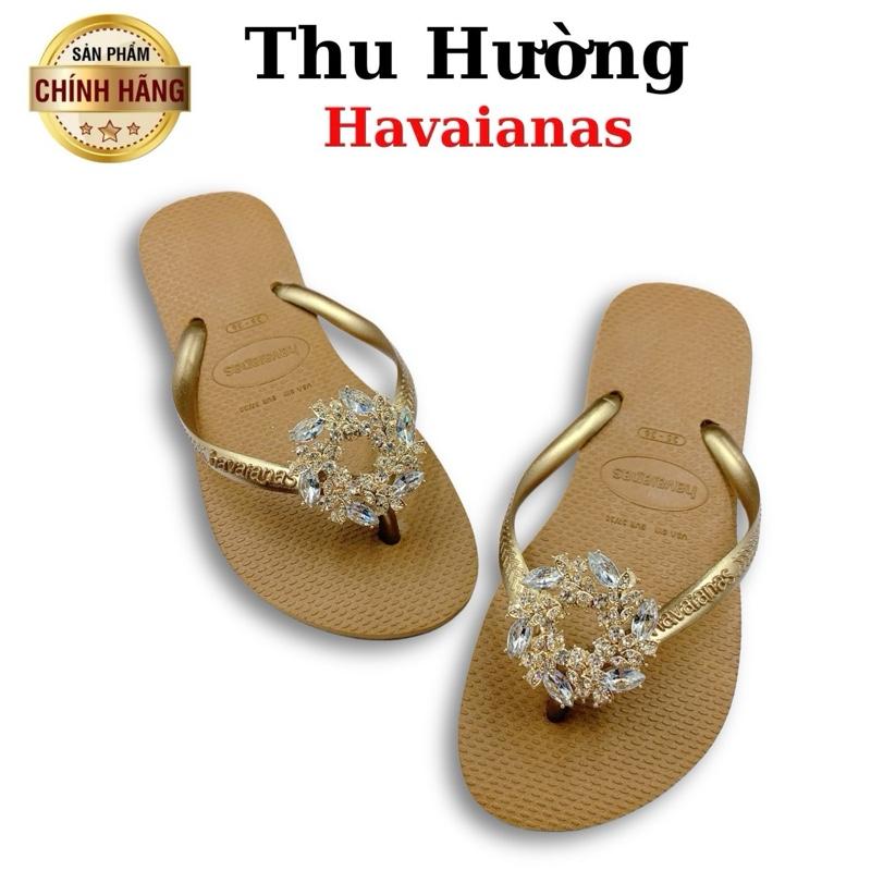  Tổng Hợp Dép Havaianas Nữ Slim Gắn Kèm Charm Nguyệt Quế - Từ Brazil - Cao su non tự nhiên chống trơn trượt - Thu Hường Havai 