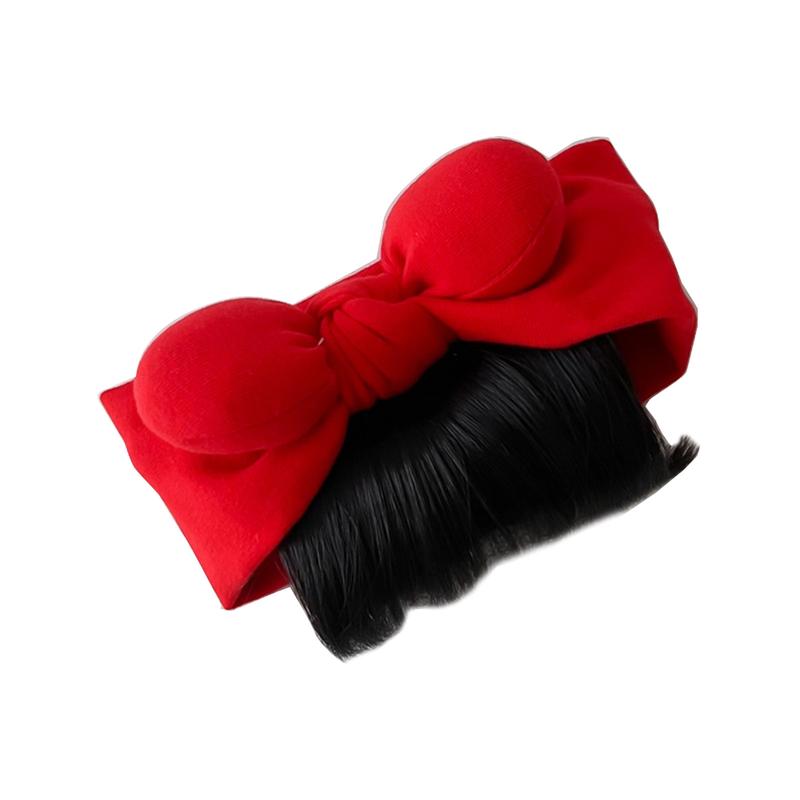 Stylish Bowknot Headband Infant Wig Bangs Hairpiece 0-1Y Newborns Headwear Solid Color Hairband Decor for Baby Girls 7