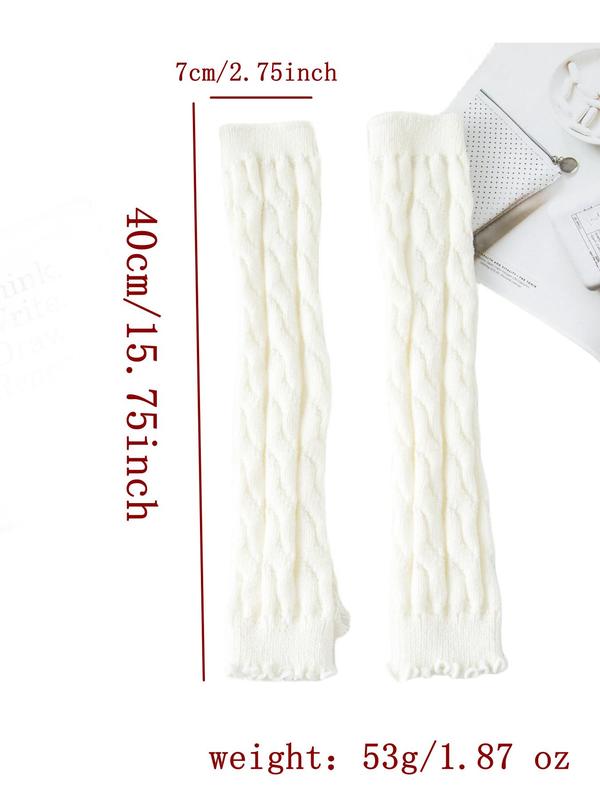 1 Pair Women's Cute Solid Color Arm Sleeves, Fashionable Y2k Style Arm Sleeves, Casual Trendy Arm Sleeves for Daily Wear 2