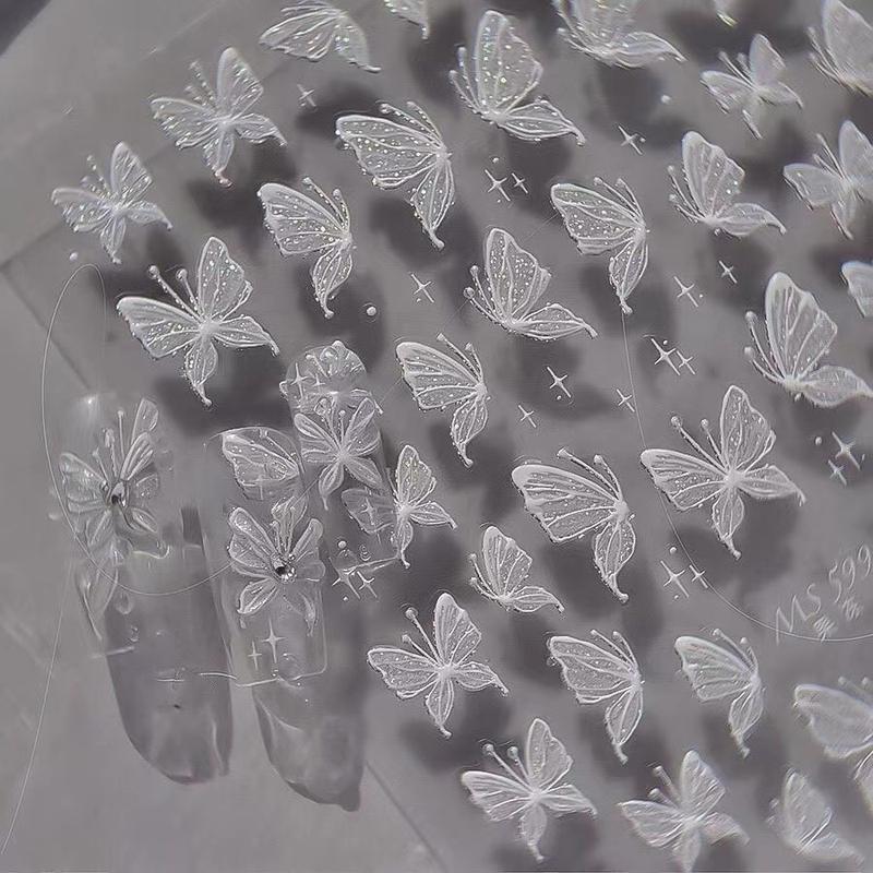 Miếng Dán Móng Tay Nghệ Thuật, Vỏ Ánh Sáng Cổ Tích Bướm Trong Suốt, Thiết Kế Bướm May Mắn Dễ Thương Và Gợi Cảm, Đề Can Ba Chiều Đồ Trang Trí Móng Tay, Hàng Có Sẵn Để Đọc