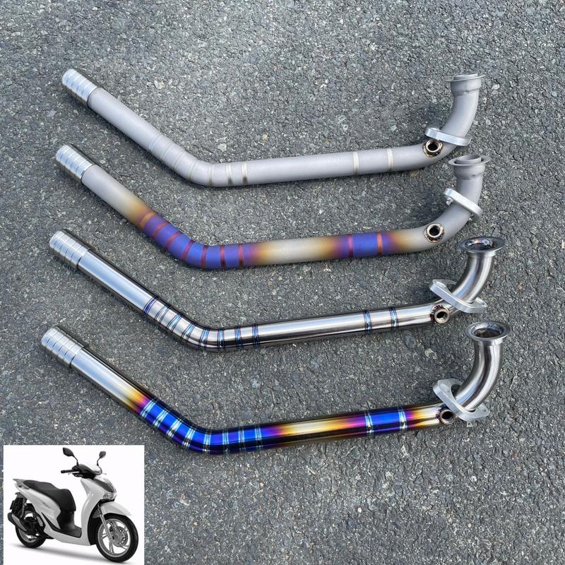 Cổ pô titan cho xe SH 125/150/160 (2020-2023) tặng kèm bát nhôm và khâu nối chống xì inox Phụ Kiện Phụ Tùng