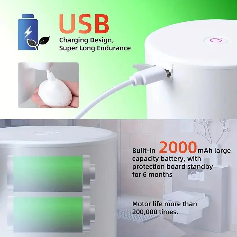 Product Introduction of 【SKIT SG】350ml/600ml Automatic Touchless Soap Dispenser w/ 2000mah Rechargeable Battery, Infrared Motion Sensor Hands Free Foam/Liquid Gel Soap/Sanitizer for Bathroom Kitchen, Handfree Auto Foaming IPX4 Waterproof Smart Dispenser Machine Via USB Charging 6