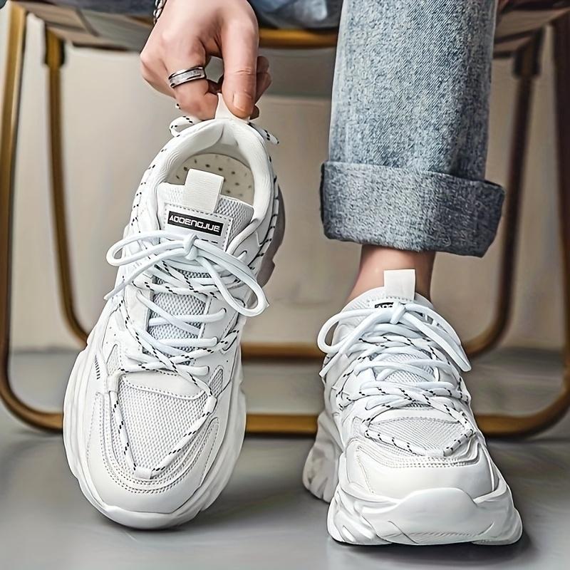 Product Introduction of 2025 New Arrival Men'S Versatile Sports & Casual Sneakers - Mesh High-Top Running Shoes with Stylish Lace-Up Design, Thick Sole for Outdoor Activities & Everyday Wear, Casual Footwear | Trendy Sneakers | Comfortable Footwear 5