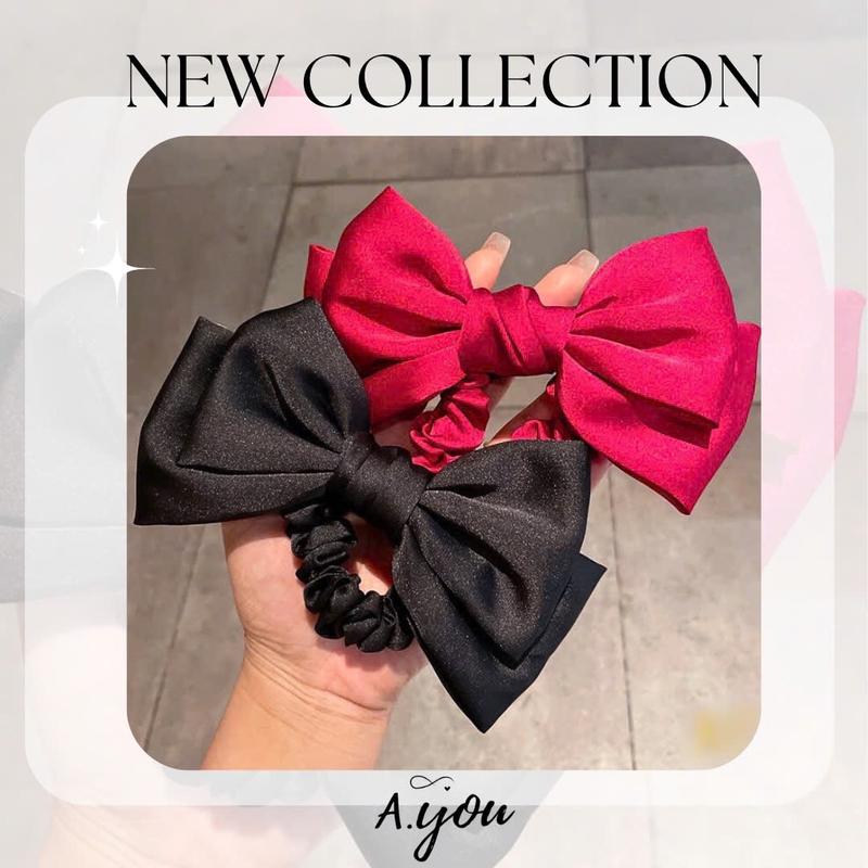 Dây Buộc Tóc Vải Satin Thắt Nơ Lớn Đơn Giản Sang Trọng Thương Hiệu A.you