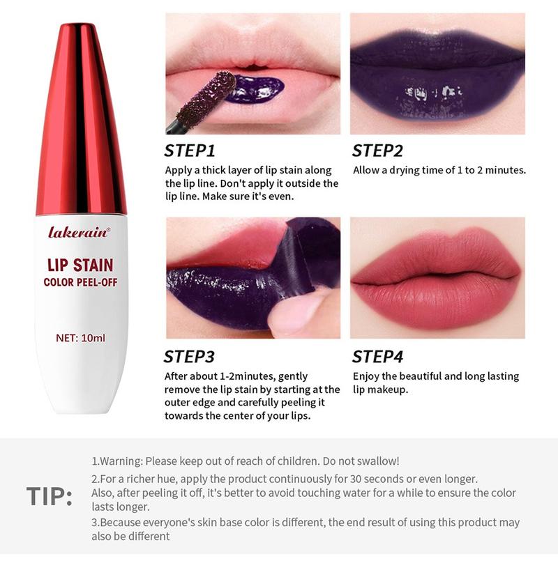 Product Introduction of Peel Off Rose Pink Lip Gloss Matte Outline Contour Tattoo wonderskin Lip Stain Waterproof Transfer Resistant Tear Off Natural Lip Tint Lipstick Makeup Cosmetic Glossy Smooth 12