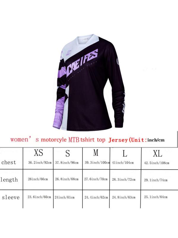 Women's Long Sleeve Cycle Jersey, Quick Drying Breathable Comfortable Sports Clothing, Outdoor Sport Long Sleeve Top for Cycling 6