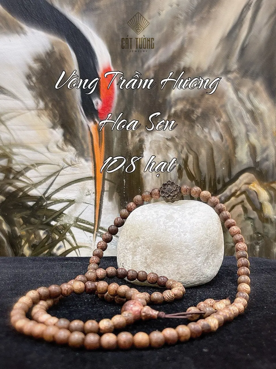 Vòng Trầm Hương Hoa Sen 108 hạt