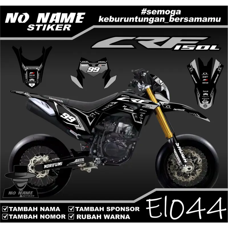 Sticker Setiker Stiker Decal CRF 150 L- (El044) Minimalis Fullbody-Dekal CRF 150 L Trail Supermoto 2