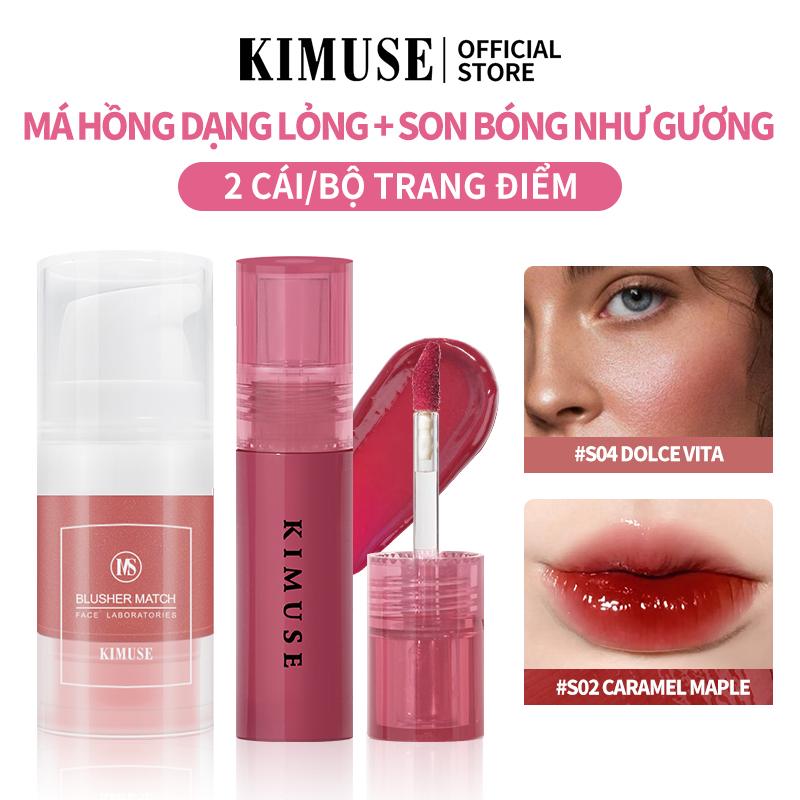 Chất lỏng son bóng, KIMUSE, 2 Cái / Bộ, hỗ trợ Lâu Trôi, hỗ trợ Không Thấm Nước, Son Môi tráng Gương, hỗ trợ Dưỡng Ẩm, Son Kem Toot, Bộ Trang Điểm 9 Màu Tùy Chọn Nữ Cosmetic