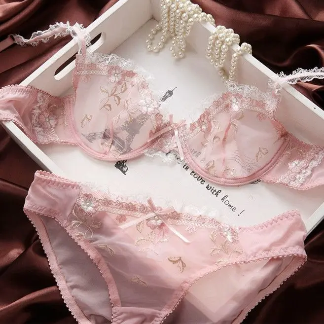 Áo Ngực Cỡ Lớn Phong Cách Pháp, Phần Mỏng, Ngực To Khoe Xương Hông, Không Có Bọt Biển, Chống Chảy Xệ, Cúp Hoàn Toàn, Ren, Thích Hợp Cho Phụ Nữ Có Bộ Sưu Tập Lớn