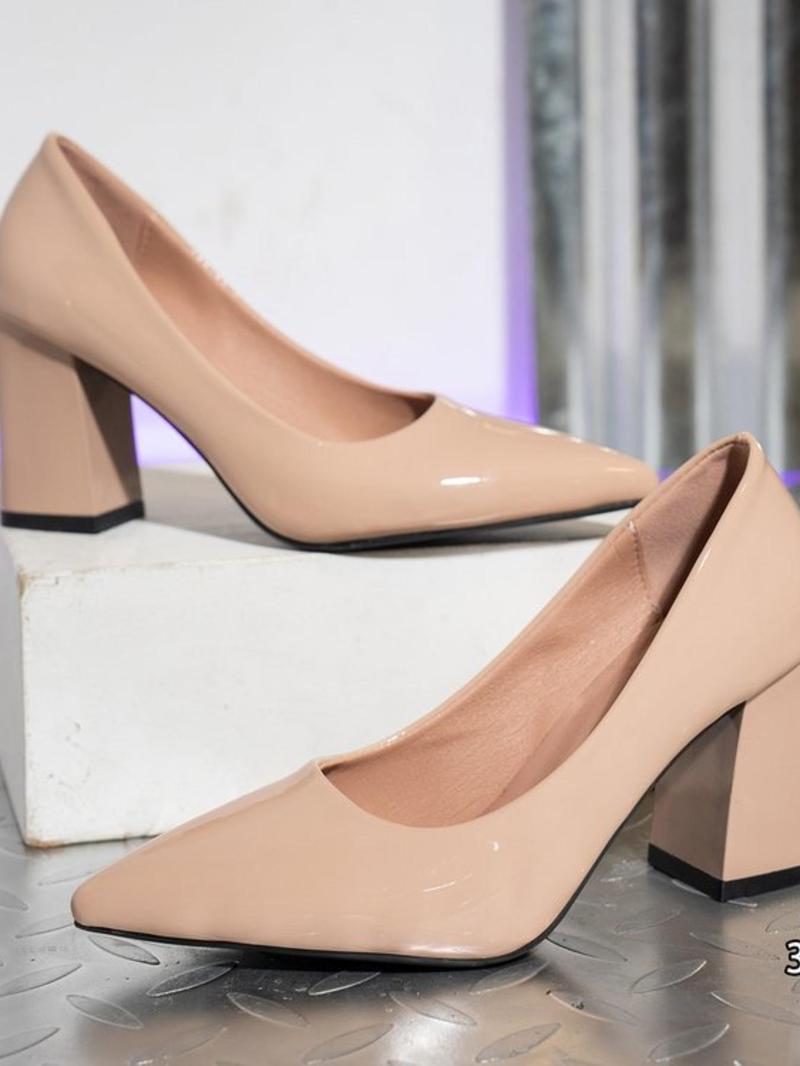 Product Introduction of Women's Solid Color Elegant Pointed Toe High Heel Shoes, Fashionable Buckle Design Heels for Party, Daily Clothing Decor for Women & Girls, Classy 3